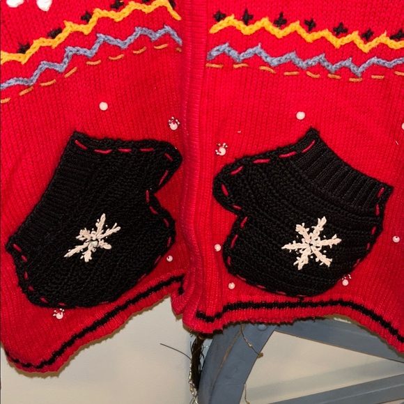 ⭐️Kikit by Maurice Sasson Holiday Zip Cardigan⭐️ - Picture 3 of 7